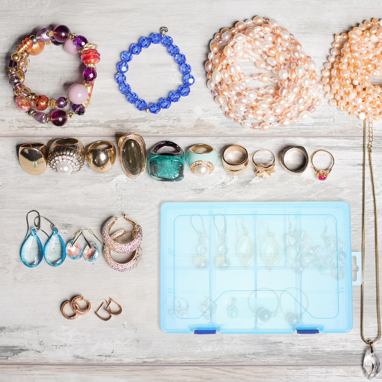 

Adjustable Divider Plastic Storage Box Clear Compartment Organizer for Jewelry Tool Crafts Beads Small Parts Holder Storage Case