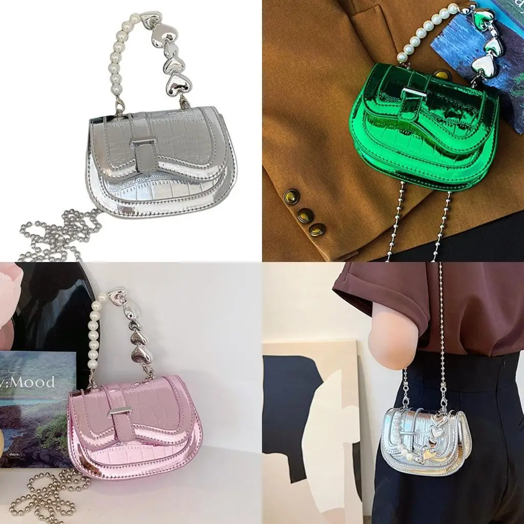 

D46d 2023 Сумка по кроссовым пакетам мода PU для девочки Женская жемчужная ручка цепная сумка