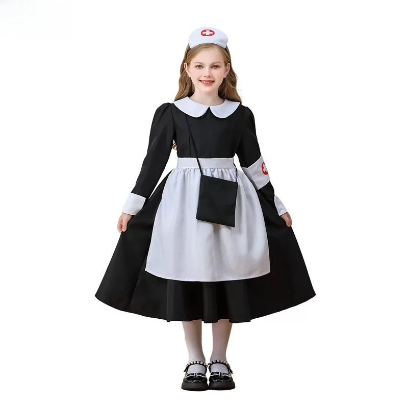 

Детский костюм на Хэллоуин, медсестра, доктор, orm для девочек, горничная Performance Dr COSPLAY Dr, полиэфирное волокно 00%