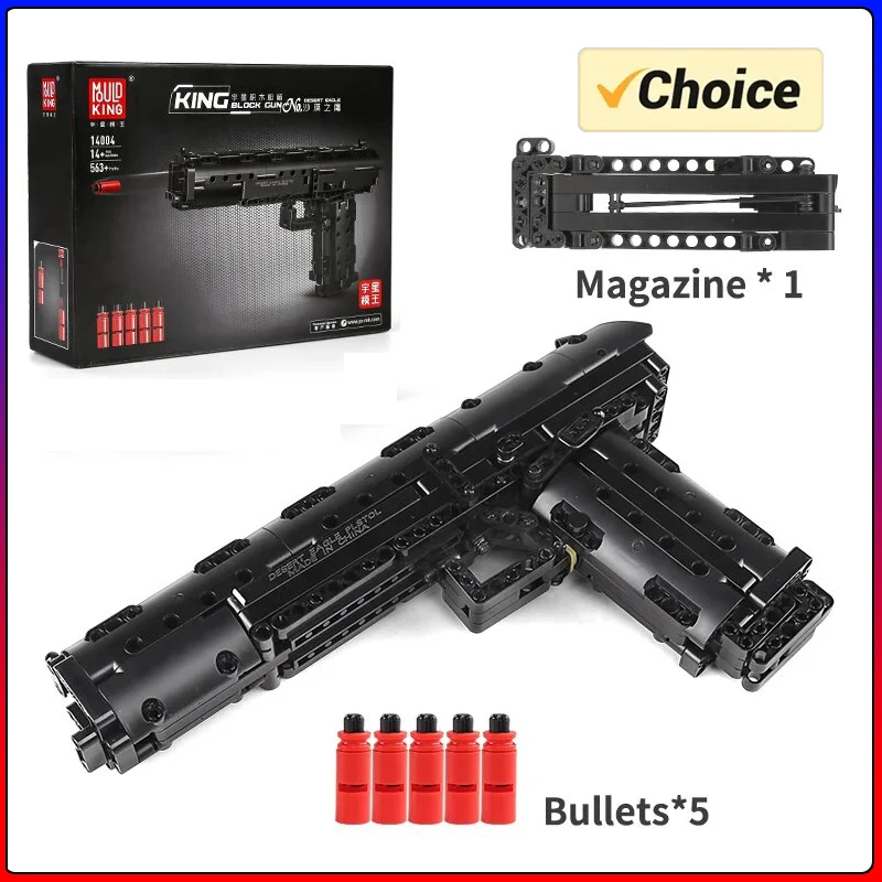 

MOULD KING 14004 Desert Eagle Technical Battle Gun Model Building Blocks Military Block Gun Bricks Toys Set for Kids Gifts