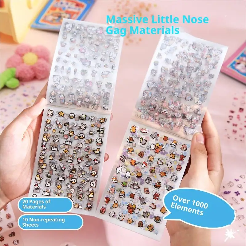 20 Sheets Handbook Material DIY Collage Calendar Diary Phone Case Tablet Notebook Decals Square Fairy Tale Series Sticker Book