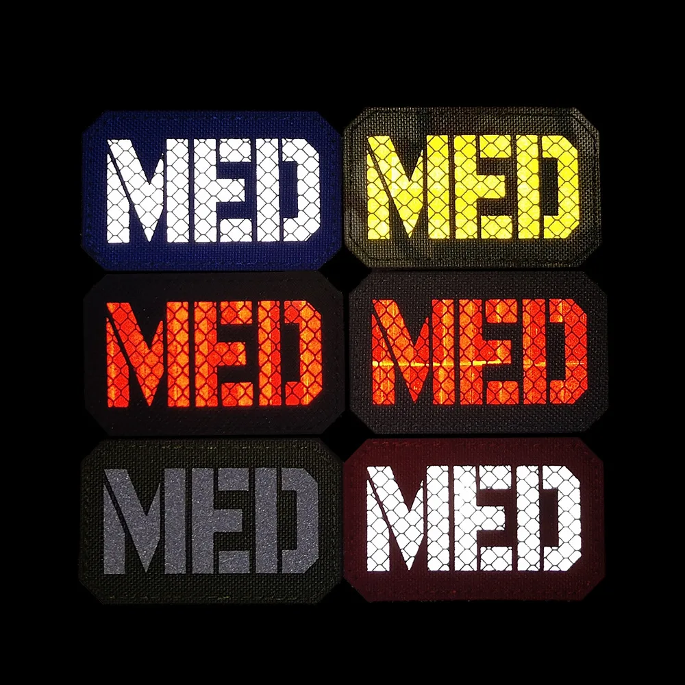 MEDIC Embroidered Patch IR Reflective Glow In Dark Tactical Military Patches Medical MED EMT PARAMEDIC Emblem Badges