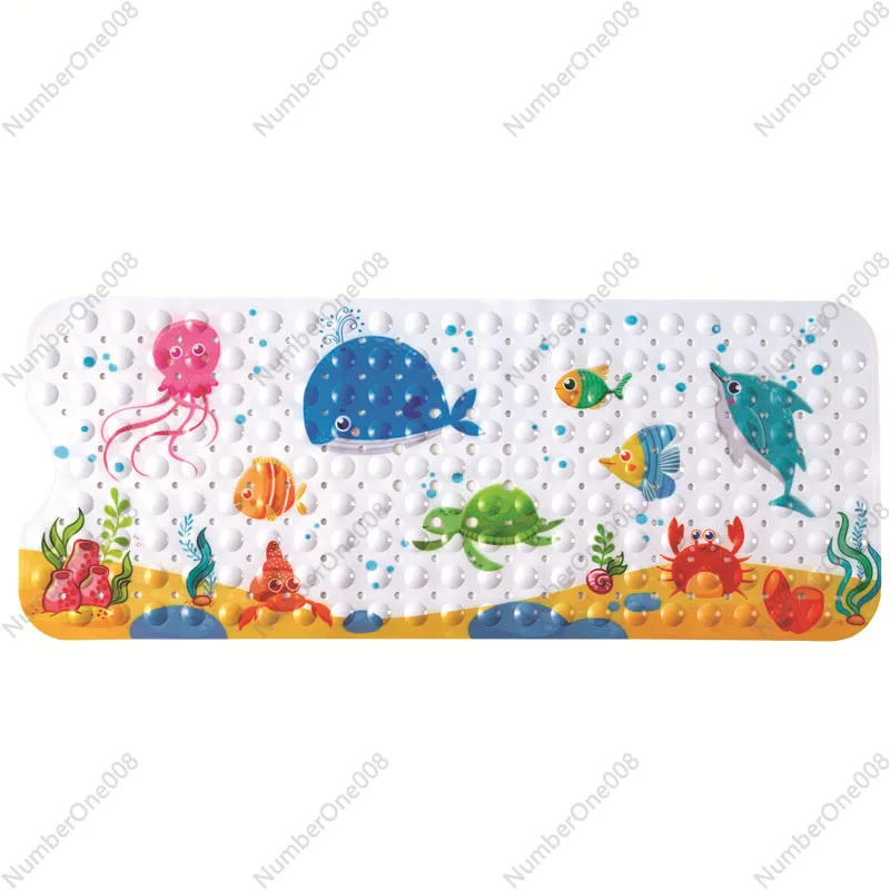 40X100CM bathtub non-slip mat children's bathroom printing cartoon suction cup pvc bath mat toilet floor mat lengthened