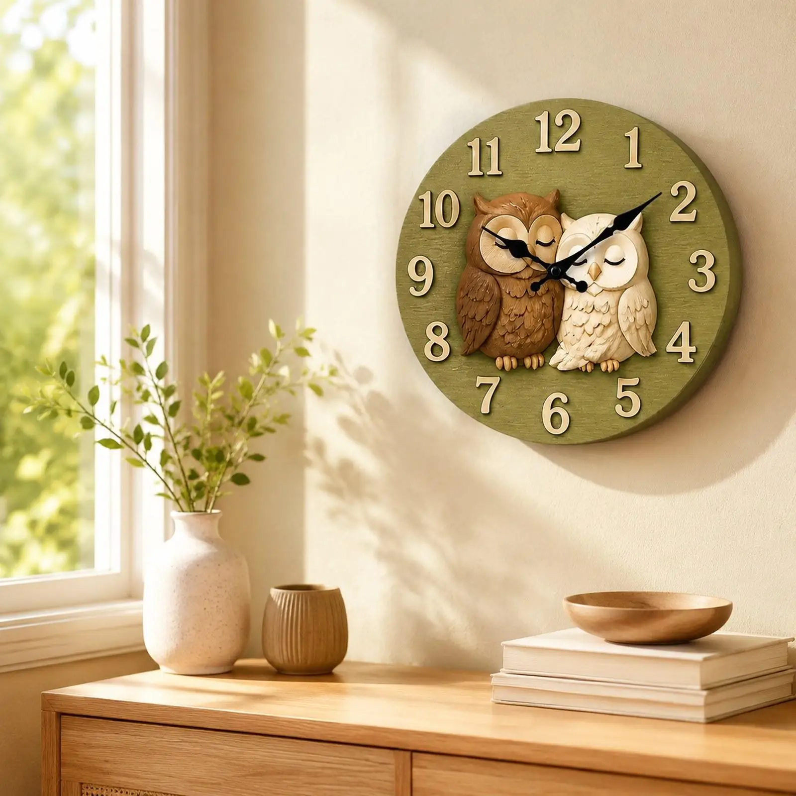 Horloge murale animale de 12 pouces, artistique, élégante et unique, décoration décorative pour fête, dortoir, mariage, bureau