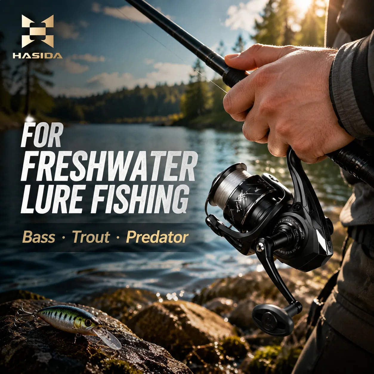 HASIDA AULA Air Spinning Reel Long Casting General-purpose Lure Reel Shallow Spool Carbon Fiber Ultra-light Micro 4Kg Drag Power view 2