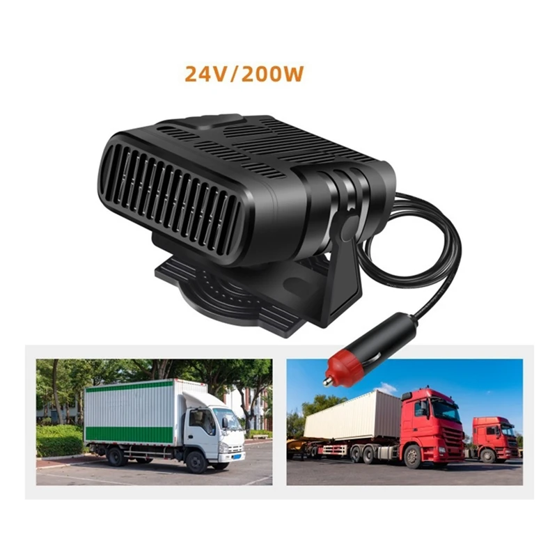 24 V 200 W tragbare Autoheizung, schnelle Heizung, automatischer Demister, 360-Grad-Drehung, Windschutzscheiben-Defroster