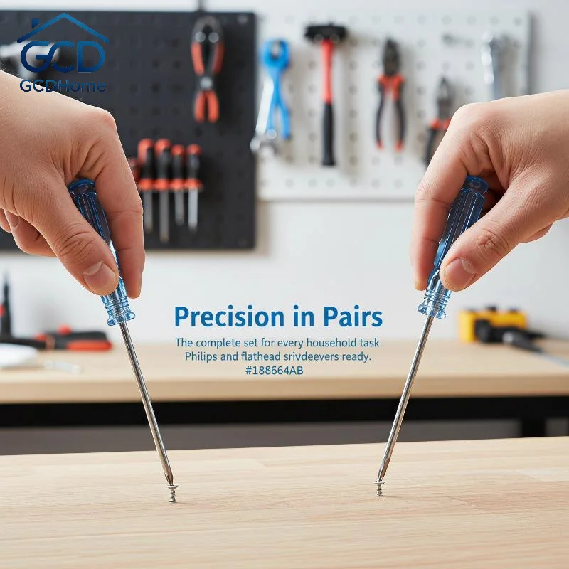 4Pcs Screwdriver Set Transparent Blue Handle Slotted Cross Manual Repair Tools for Home Furniture DIY Use