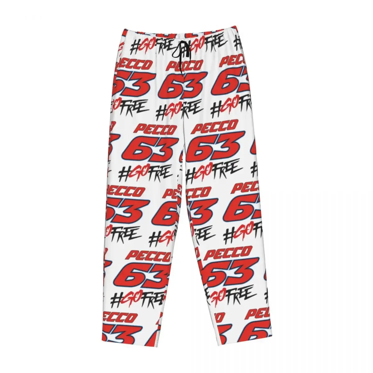 

Женские пижамные брюки Custom Pecco Bagnaia 63 Go Free для дома и сна с карманами