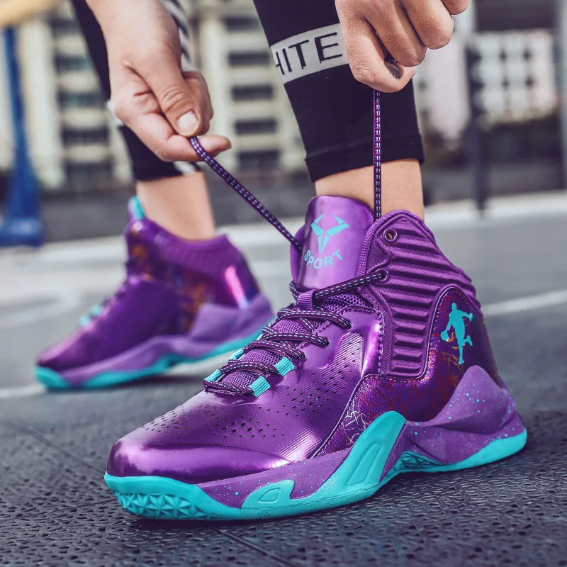 Scarpe da basket di marca da uomo di vendita calda moda Sneakers da basket viola uomo donna stivali sportivi da allenamento scarpe da ginnastica per