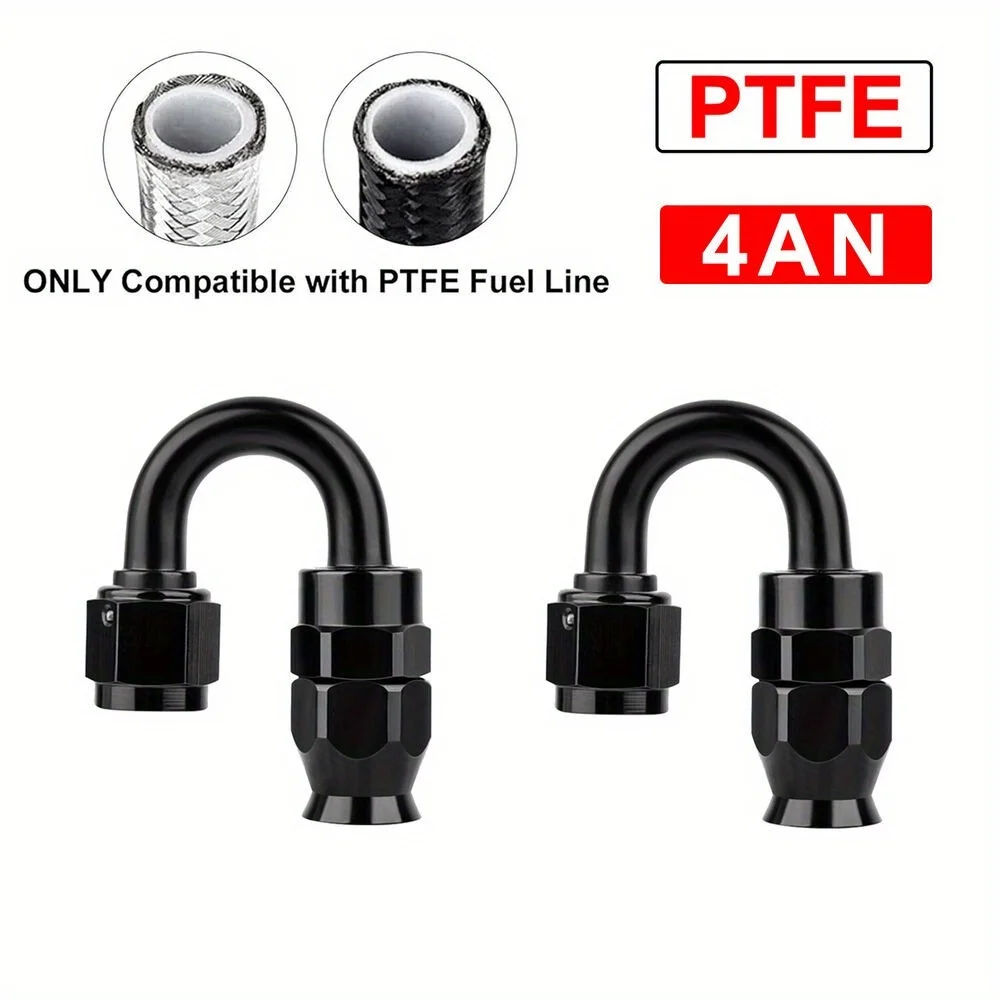 

EVIL ENERGY 4AN Фитинг для шланга из ПТФЭ, черный, 180 градусов, только для шланга из ПТФЭ, 2 шт., автомобильные аксессуары