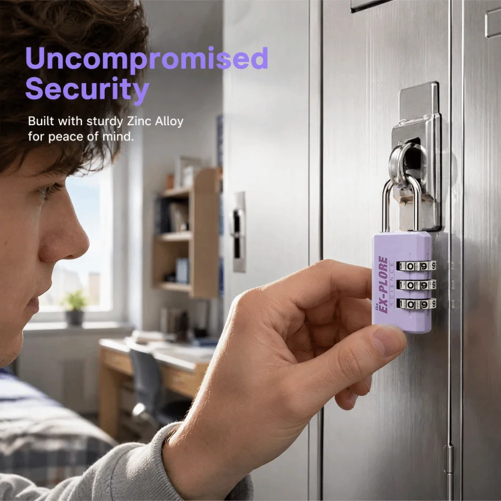 Zinc Alloy Body Resettable Combination Padlock Compact Lightweight Solid Zinc Alloy Padlock Electroplated Steel Shackle