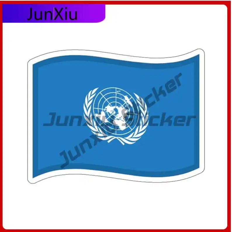 

United Nations Drift Flag Sticker Un Flag Stickers Exterior Accessories Waterproof Decoration For Windows Windshield Luggage Pvc