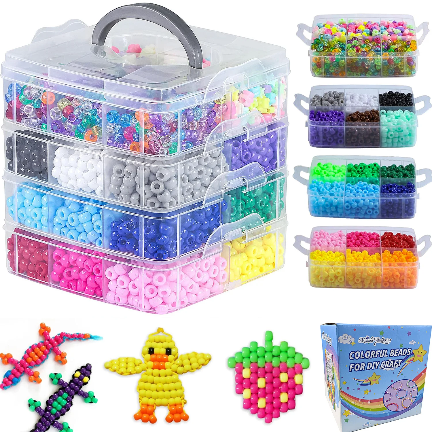 

4500pcs 27 color gift box set of small horse beads, including solid color and glitter color, can be used for DIY jewelry making