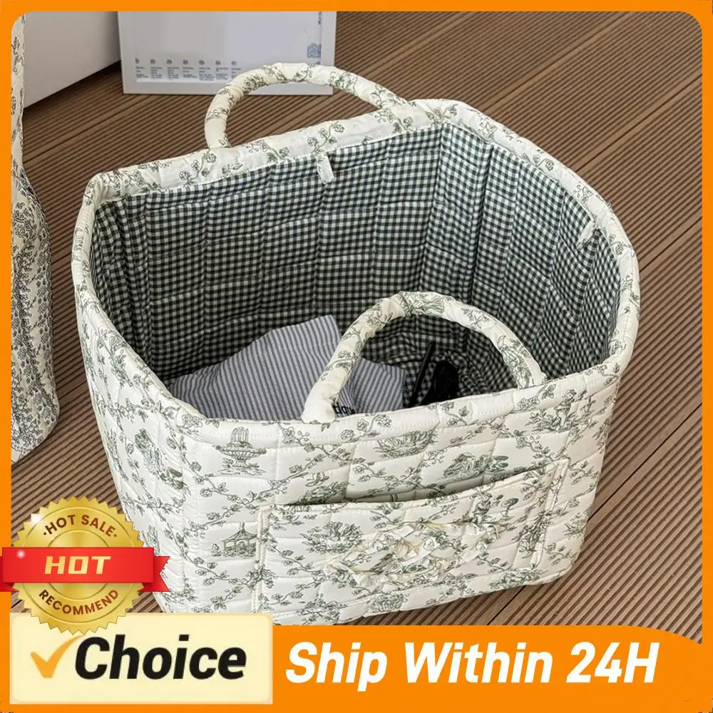

Fabric Cloth Storage Basket with Handle Laundry Storage Bin Washable Clothes Hamper for Shelves Closet Laundry Home Office Decor
