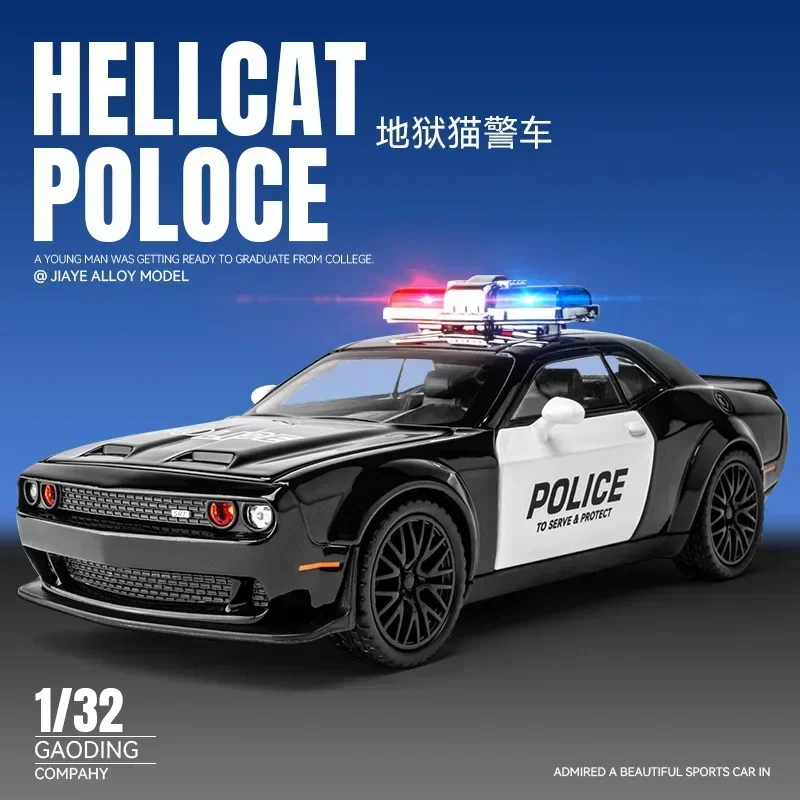 1:32 SRT police car High Simulation Diecast Metal Alloy Model car Sound Light Pull Back Collection Kids Toy Gifts