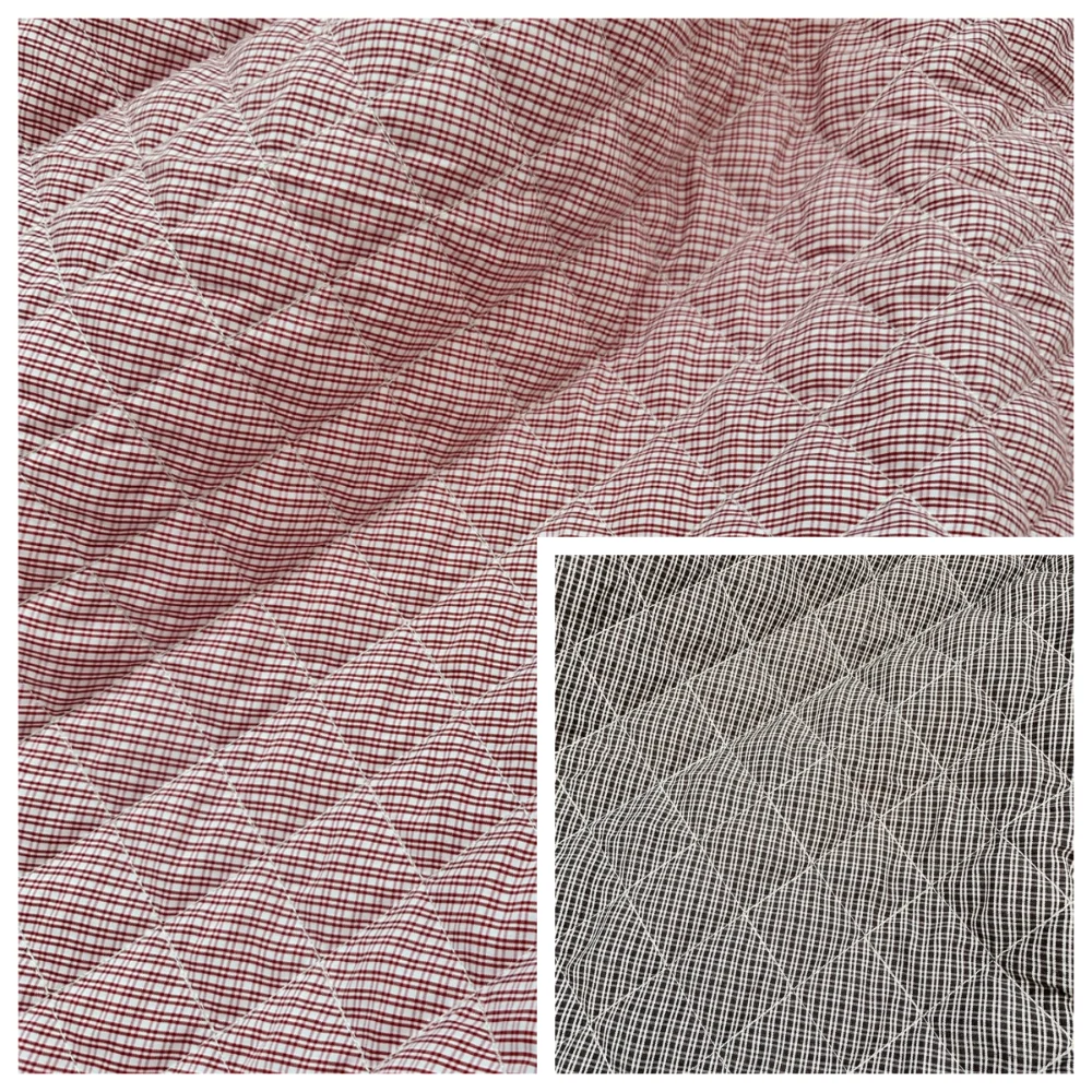 

Thick Quilted Fine Grid Fabric Clothing Lining Jacket Sofa Cushion Gloves Bags Fabrics Cloth for Diy Sewing Material