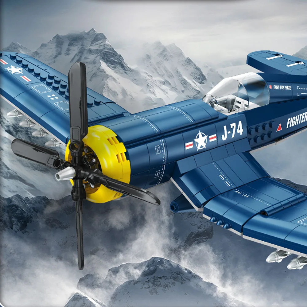 america-military-vehicle-world-wars-united-states-f4u-fighter-corsair-building-block-army-figure-brick-model-toy-for-gift