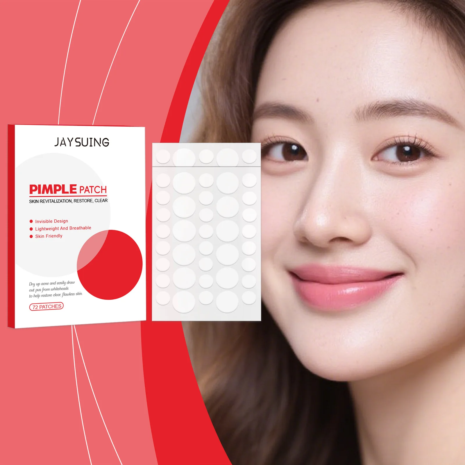 

Acne Patches Salicylic Acid Tea Tree Oil Covering Zits Blemishes Reduces Redness Breathable Hydrocolloid Pimple Patches for Face