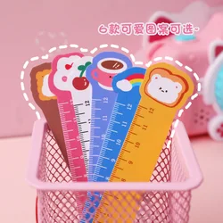 5pcs/set Cute Cartoon Animal Straight Ruler 12cm Scale with Bendable Design for Painting/ Drawing School Supplies