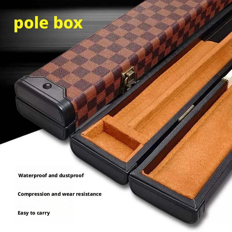 

1/2 Billiards Cue Box High Quality Exquisite Craftsmanship Coffee Plaid Style