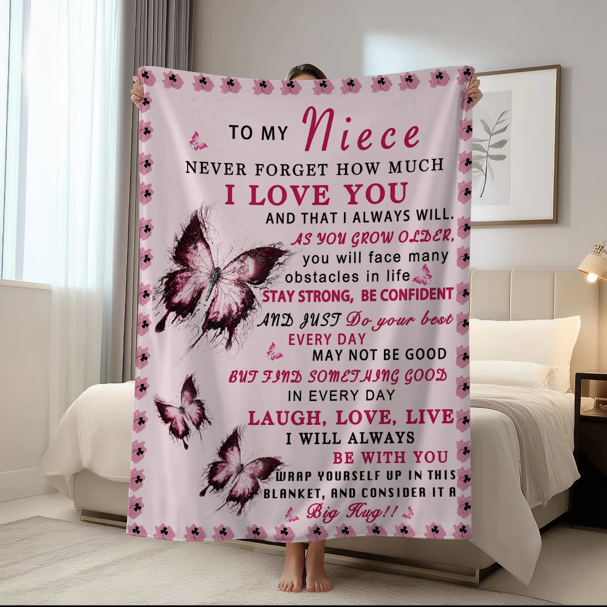 قطعة واحدة من بطانية الأسد الأزرق التي يتم إظهارها العم أو العمة، هدية عيد ميلاد من العمة إلى الرحمة، بطانية من الفلانيل فائقة النعومة #1