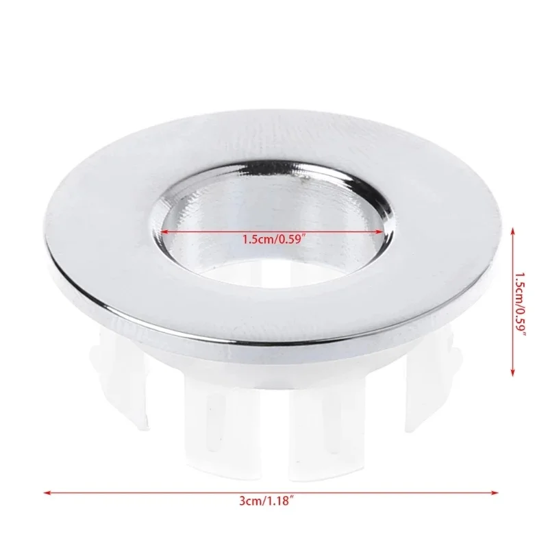 Bathroom Basin Faucet Sink Overflow Cover Brass Six-foot Ring Insert Replacement Hole Cover Cap Chrome Trim Bathroom Accessories
