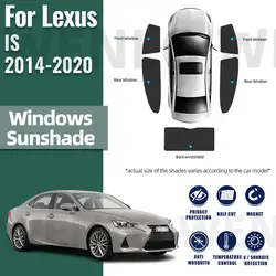 For Lexus IS 2014-2020 250 350 300H Magnetic Car Sunshade Visor Front Windshield Curtain Rear Side Baby Window Sun Shade Shield