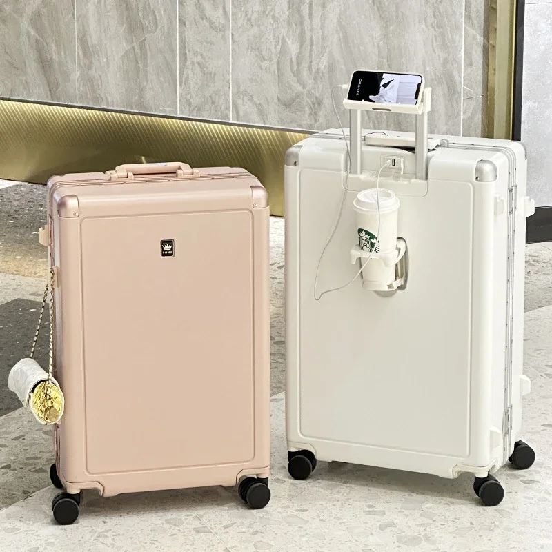 

Aluminum Frame Rolling Luggage Travel Suitcase 20 Boarding Case Fashion Large Capacity Trunk Silent Universal Wheel Password Box