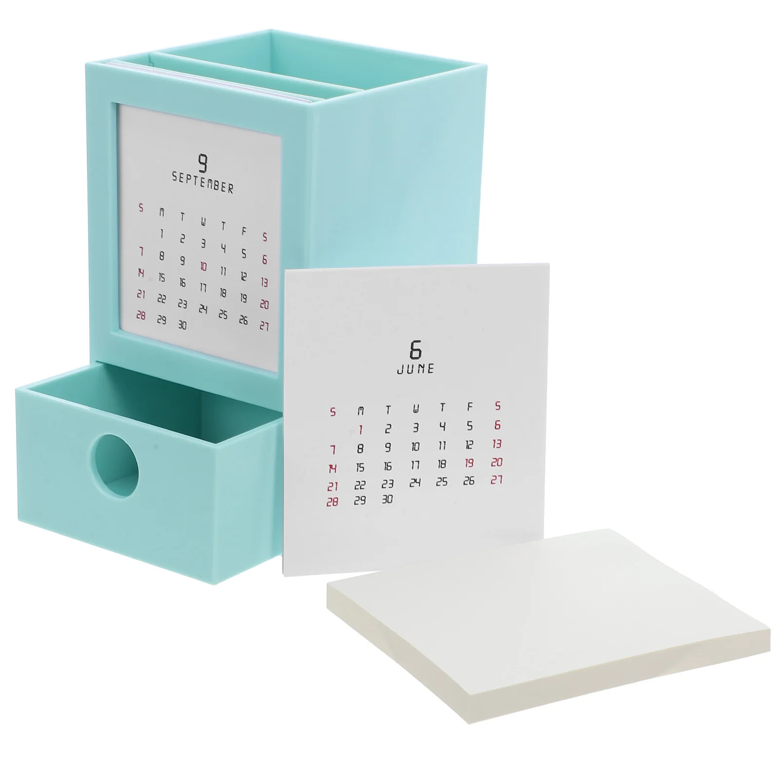 

1Set Multifunctional Pen Holder Calendar Desktop Stationery Organizer Plastic Pencil Cup Storage Stand for Office Home School