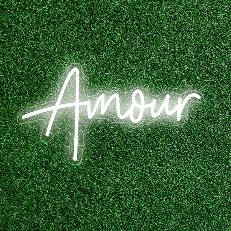 Amour Neon LED Signs Wedding Decor Party Neon Signs Lights Bedroom Room Decoration Wall Hanging I Love You Decor Neon Lights