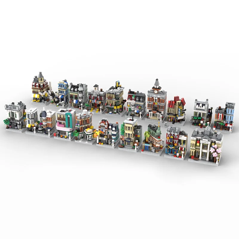 6911 buah MOC micro-modul set lengkap koleksi pemandangan kota DIY Model Building Blocks Mainan Hadiah Ulang Tahun