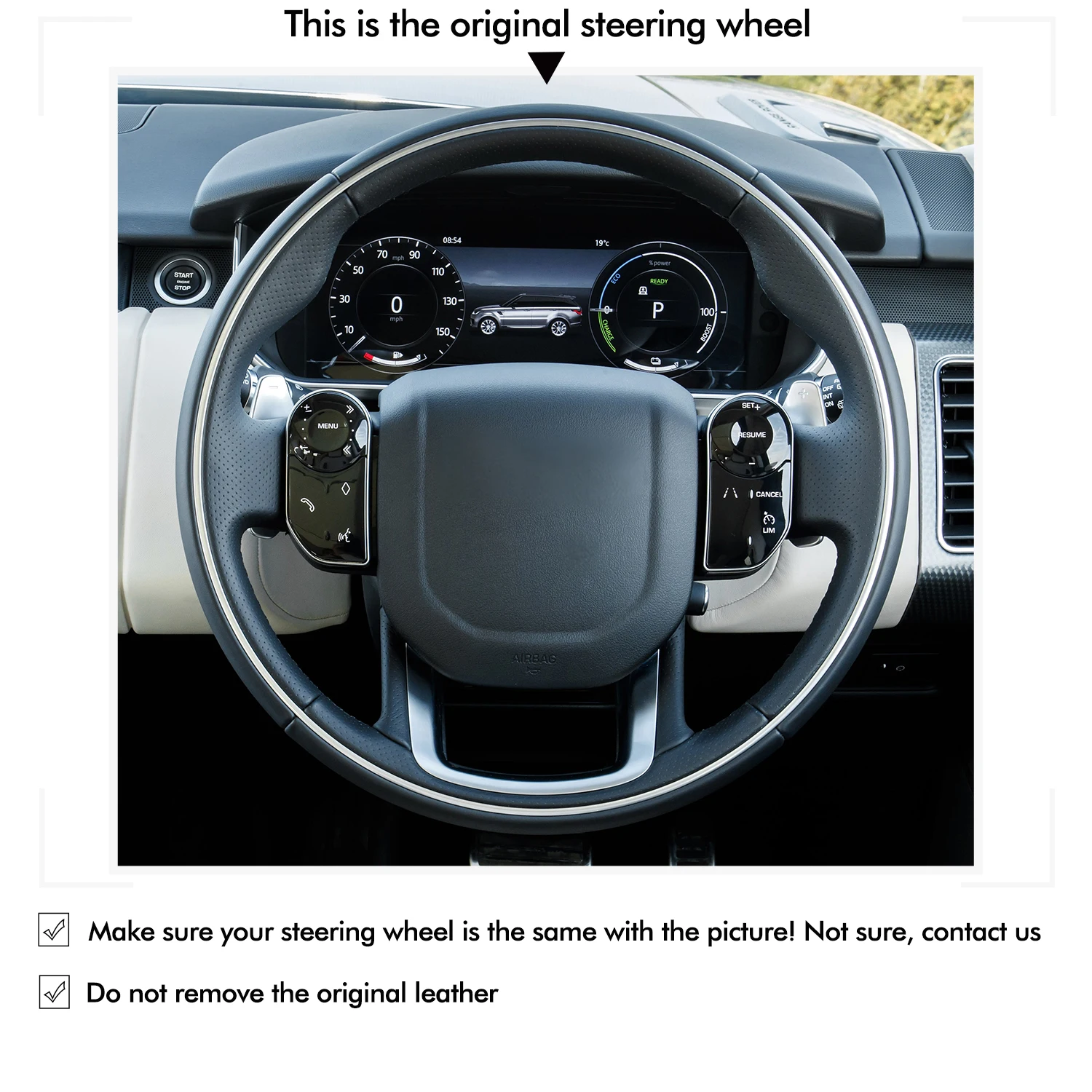 MEWANT car Steering Wheel Cover for Land Rover Range Rover Sport Range Rover Velar