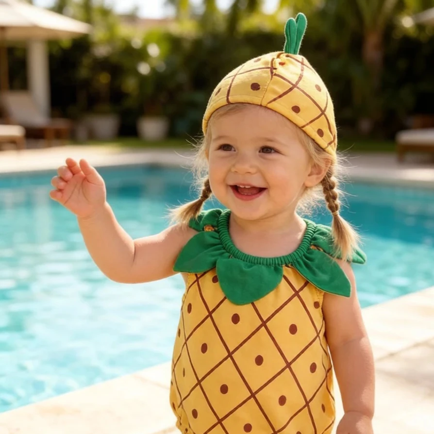 2Pcs Pineapple Cartoon One-pie - đánh giá và giá Summer Loving Kids Clothing
