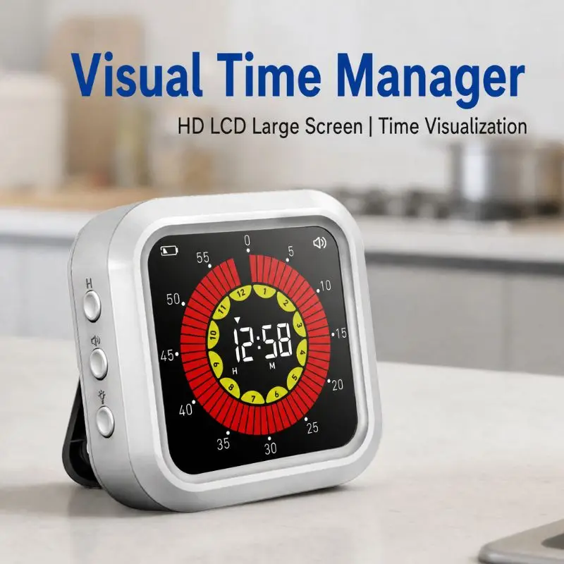 Silent Digital Countdown Timer for Student Learning Multifunctional Timing Reminder Time Control for Baking Fitness