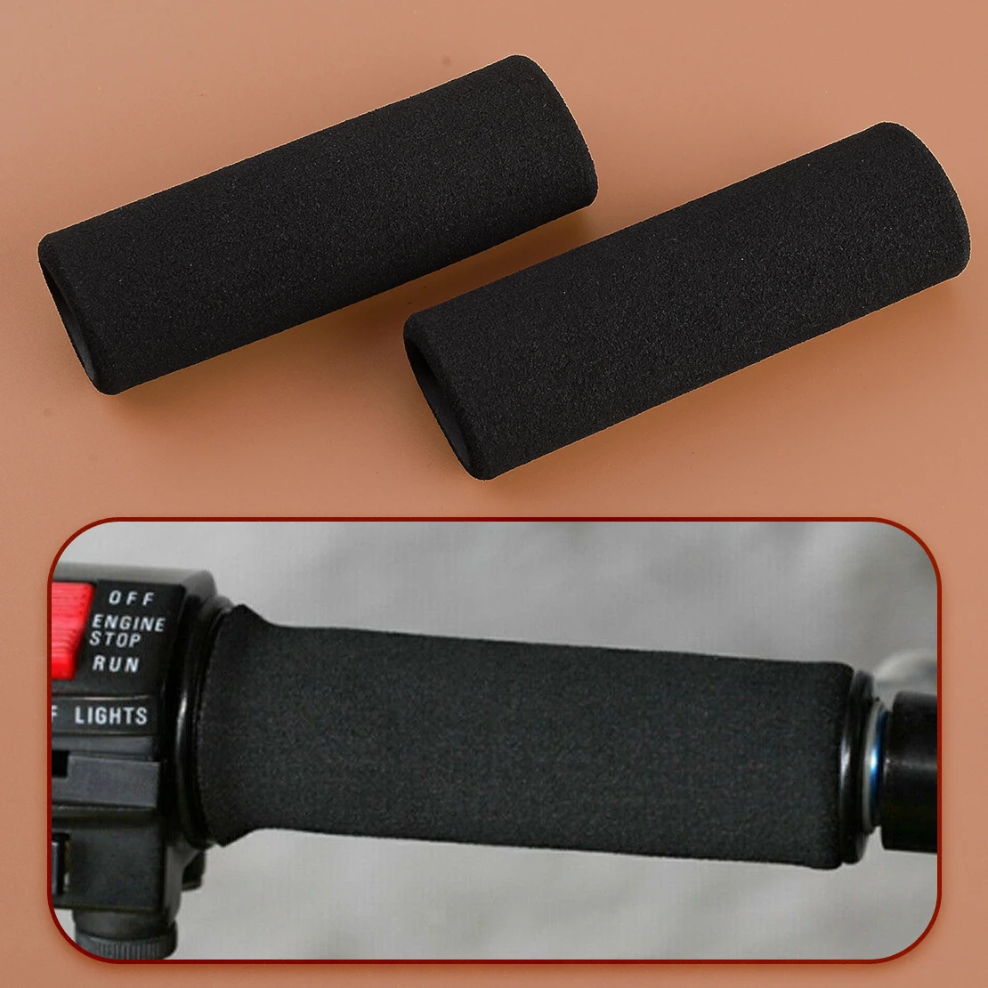 

1 Pair Black Foam Motorcycle Handle Handlebar Grip Cover Sleeve New Fit for BMW R1200GS Adventure Non-slip Anti-vibration
