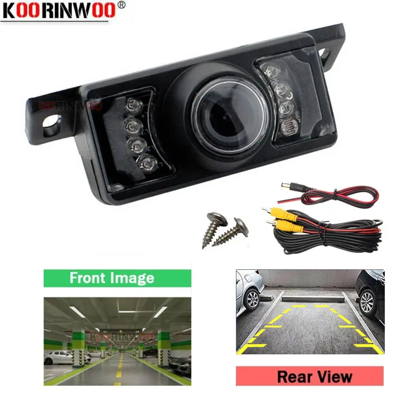 Koorinwoo 2024 HD CCD Vehicle 7 IR Lights Car Rear View Camera Front Form Cameras Night Vision Accessory Panoramic Car detector