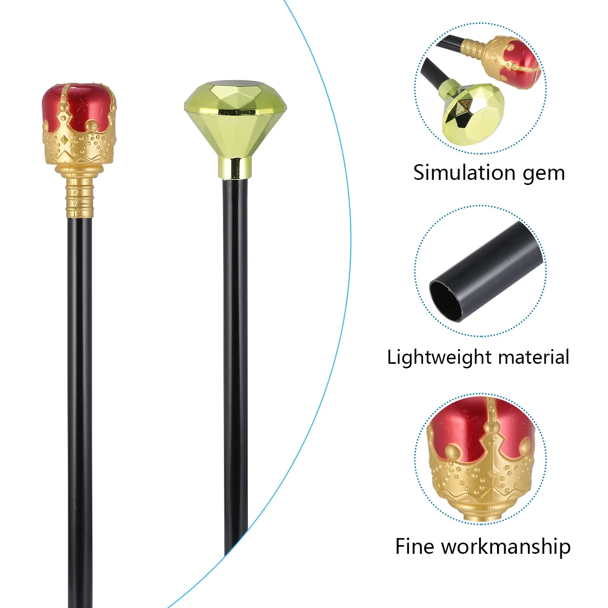 

2PCS Royal Queen Wand Scepter Halloween Plastic Wands Costume Party Stage Performance cosplay Accessories