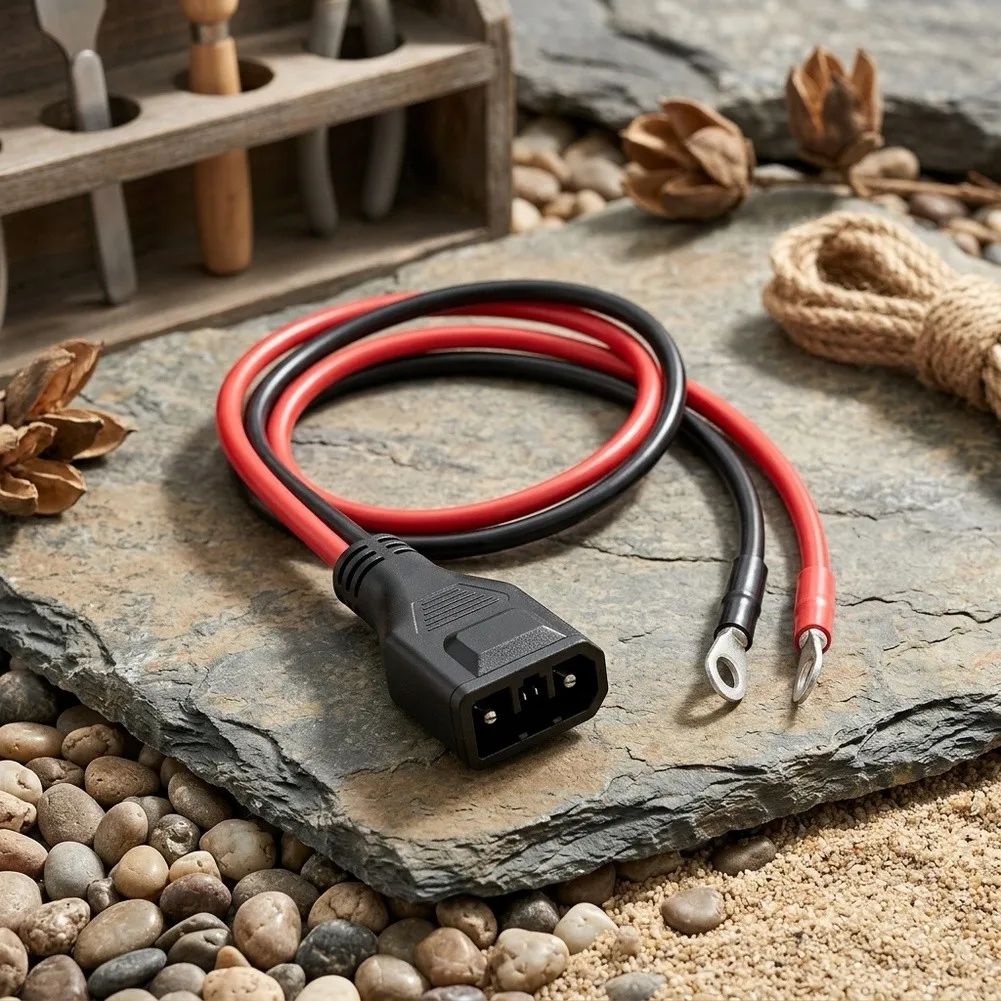 1pcs 50A 8AWG Extension Cable For EcoFlow River 2 & 3Series Fast Bidirectional Charging With O-Ring Terminals For RV Camping
