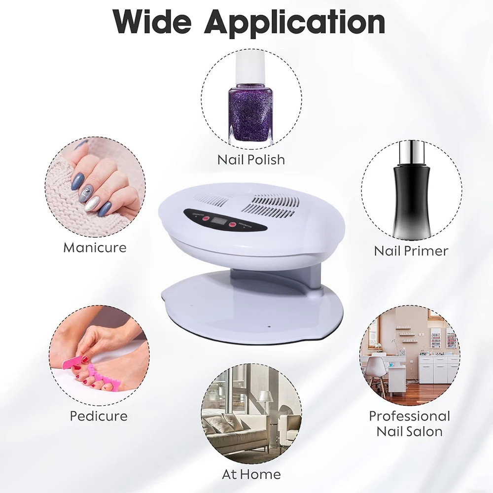 LULAA Lucht Nageldroger 400W Intelligente Automatische Sensor Warme en Koude Lucht Nagellak Droogventilator Manicure Tool Beide Handen Voeten Gebruik