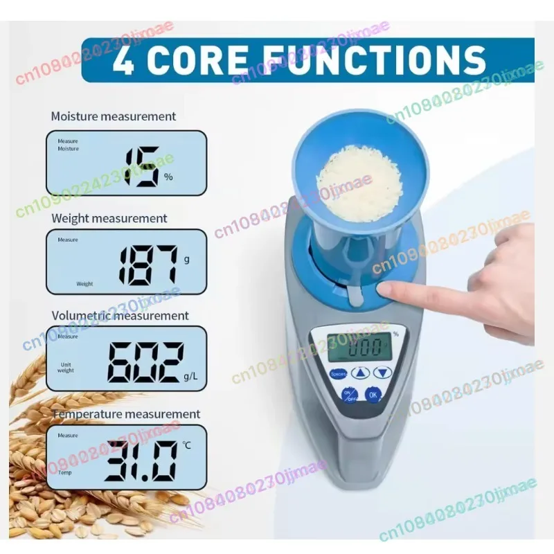 High Precision Automatic Digital Grain Moisture Meter for Corn Rice Wheat Humidity Detection