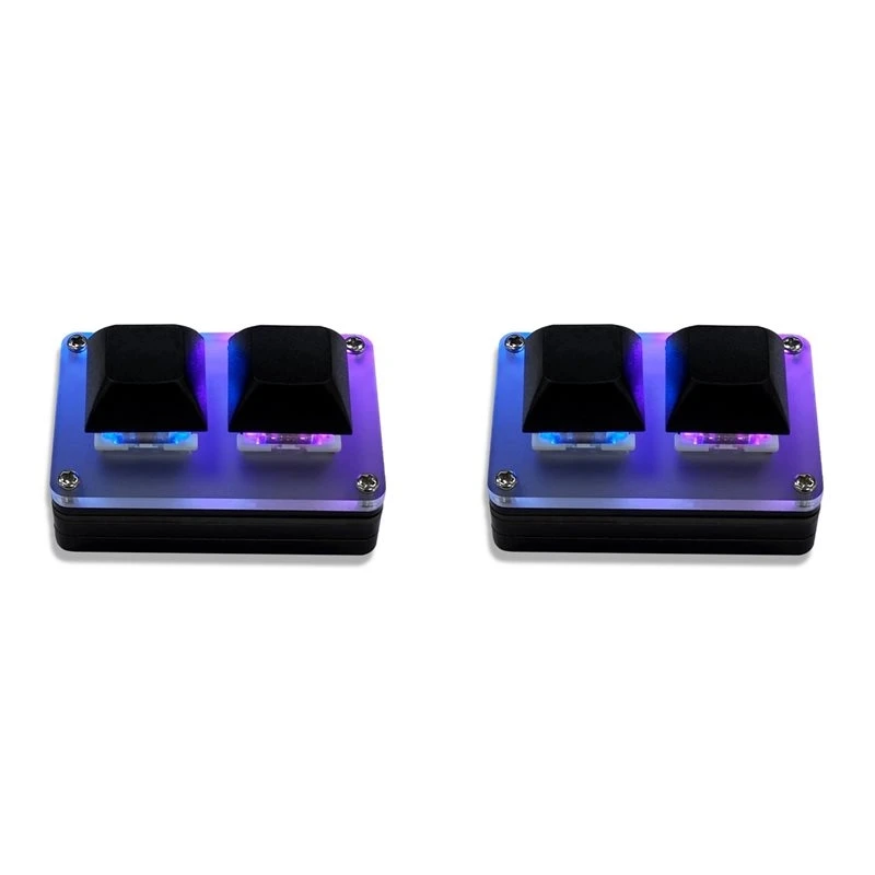 2X Mini Teclado de 2 Teclas, Programável para Copiar e Colar, Teclado Mecânico Personalizado para Jogos OSU com Luz RGB