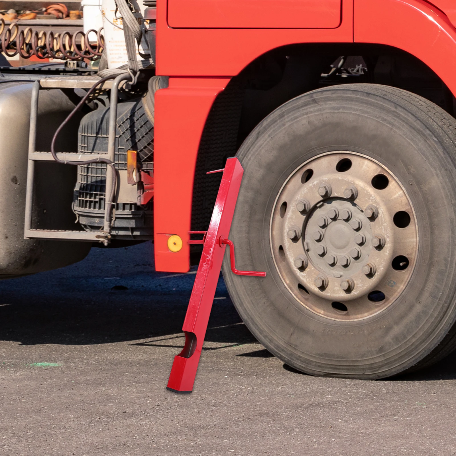 Attrezzo per bobina di cinghia Fissaggio manuale del carico Cinghie in acciaio per il confezionamento di camion Avvolgitore di cinghie Confezioni di camion Durevole compatto Rosso