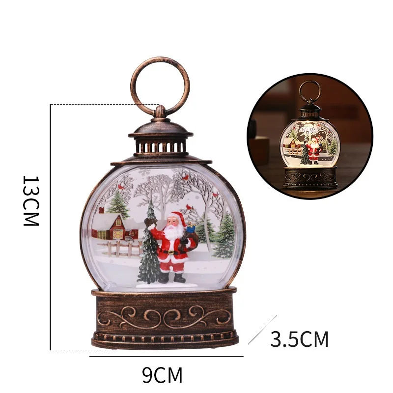 Lighted Christmas Ball Night Light Creative Santa Claus/Snowman/Tree Decoration Bedside Decor Ornaments Night Light Xmas Gift