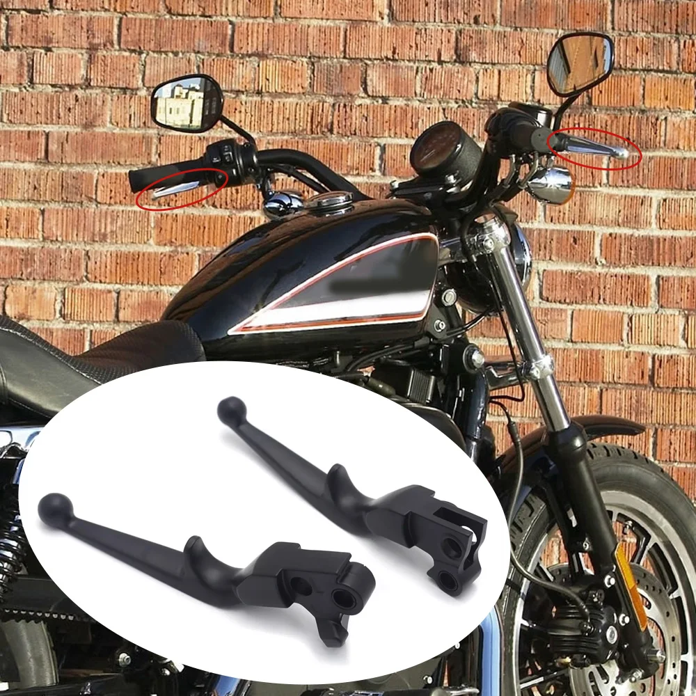 

For Harley Davidson XL Sportster 883 Softail FLHR Road King Models 1996-2007 2pcs Long Brake Clutch Hand Levers Left and Right