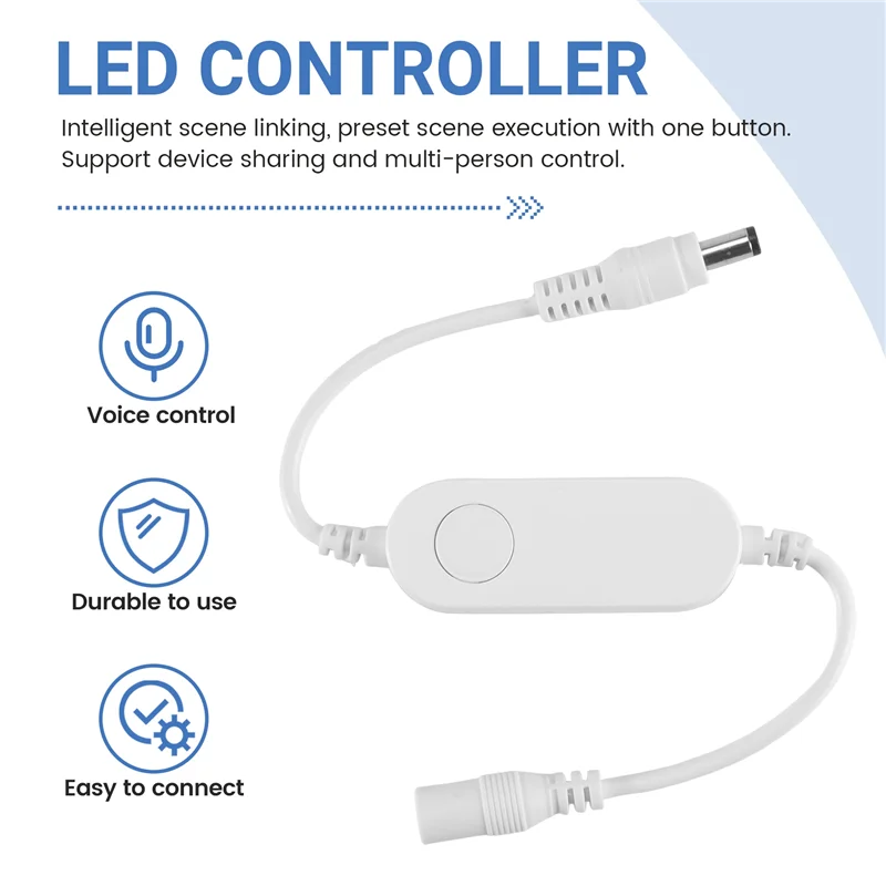 ABJY-DC 5v 12v 24v tuya rgb wifi controlador led para 5050 3528 2835 led luz de tira vida inteligente