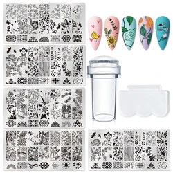 12*6cm Nail Art Templates Stamping Plate Flower Butterfly Design Leaves Lace Stamp Templates Plates Image Printing Stencil Tools