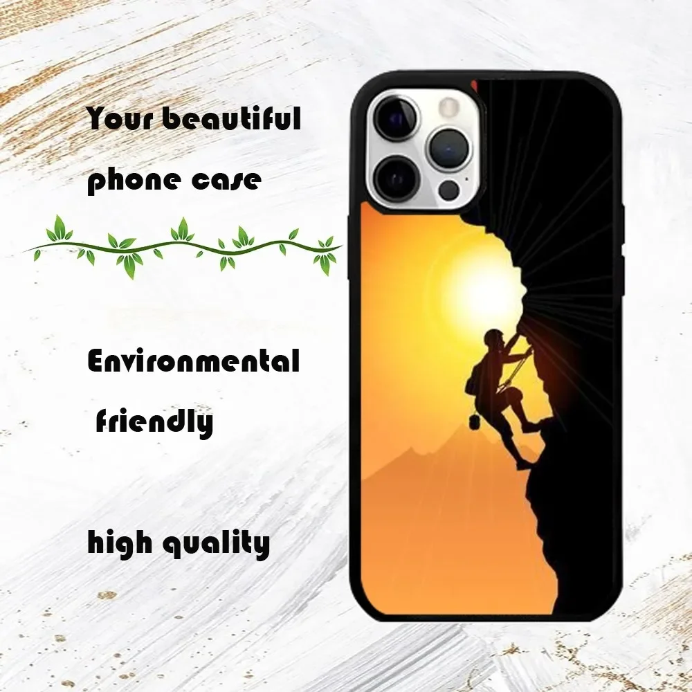 Extreme movement rock climbing Phone Case For iPhone 16 15 14 13 12 11 Pro Max Plus Mini PC Fashion mirror phone case