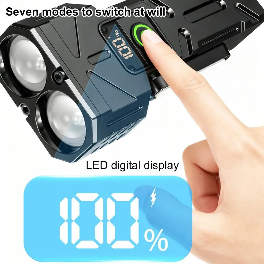 

Перезаряжаемая велосипедная фара с цифровым дисплеем, светодиодная передняя фара P70, водонепроницаемая зарядка через USB Type-C, крепление на руль из АБС-пластика