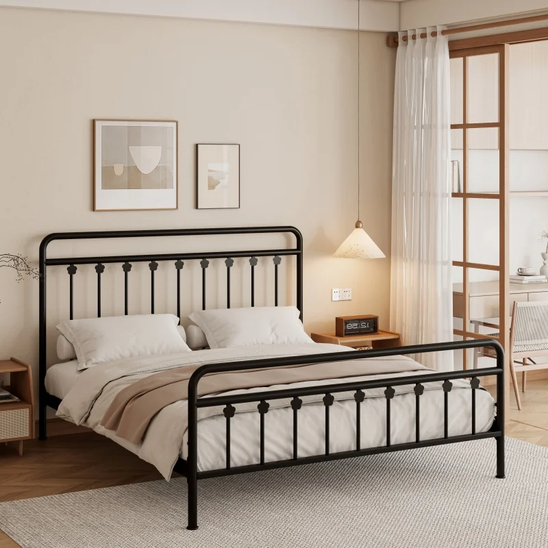 Simple wrought iron bed anti-abnormal noise double bed household children's single