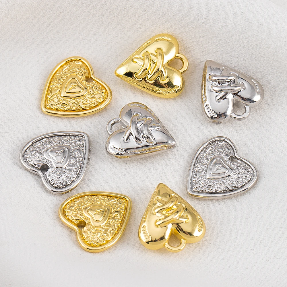 

5pcs/lot Vintage Alloy Heart Pendant Romantic Style For DIY Necklace For Couples And Best Friends Love Charms Jewelry Findings